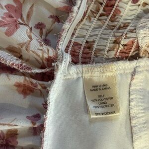 Floral White and Pink Dress